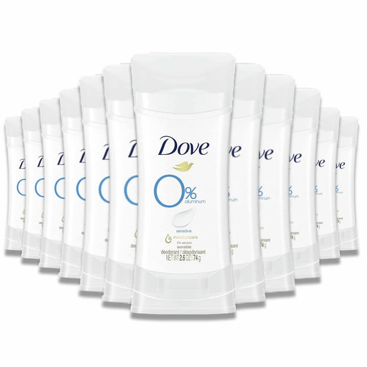 Dove - Deodorant for Women Sensitive, Odour Protection, Safe for Sensitive Skin, Aluminum Free - 2.6 Oz - 12 Pack
