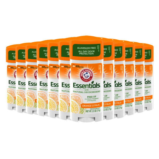 Arm & Hammer Essentials Natural Deodorant Orange Citrus- 2.5 oz  - 12 Pack