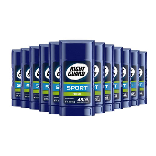 Right Guard Sport Antiperspirant Deodorant Invisible Solid Stick, Fresh,- 2.6 Oz -  12 pack